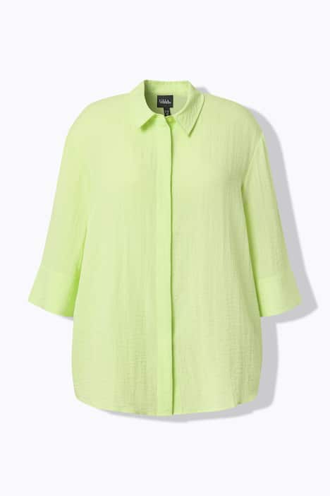 Hemdbluse, Rückenfalte, Hemdkragen, 3/4-Arm