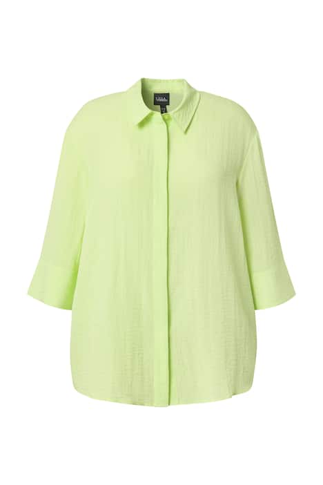 Košilová halenka, mix viskózy, límeček, 3/4 rukávy