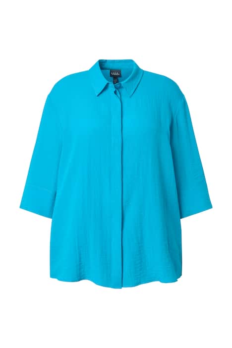 Košilová halenka, mix viskózy, límeček, 3/4 rukávy