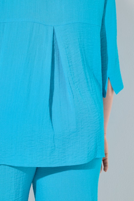 Hemdbluse, Rückenfalte, Hemdkragen, 3/4-Arm