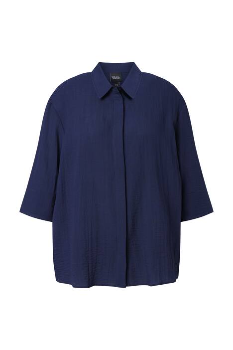 Košilová halenka, mix viskózy, límeček, 3/4 rukávy