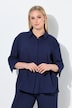 Hemdbluse, Rückenfalte, Hemdkragen, 3/4-Arm