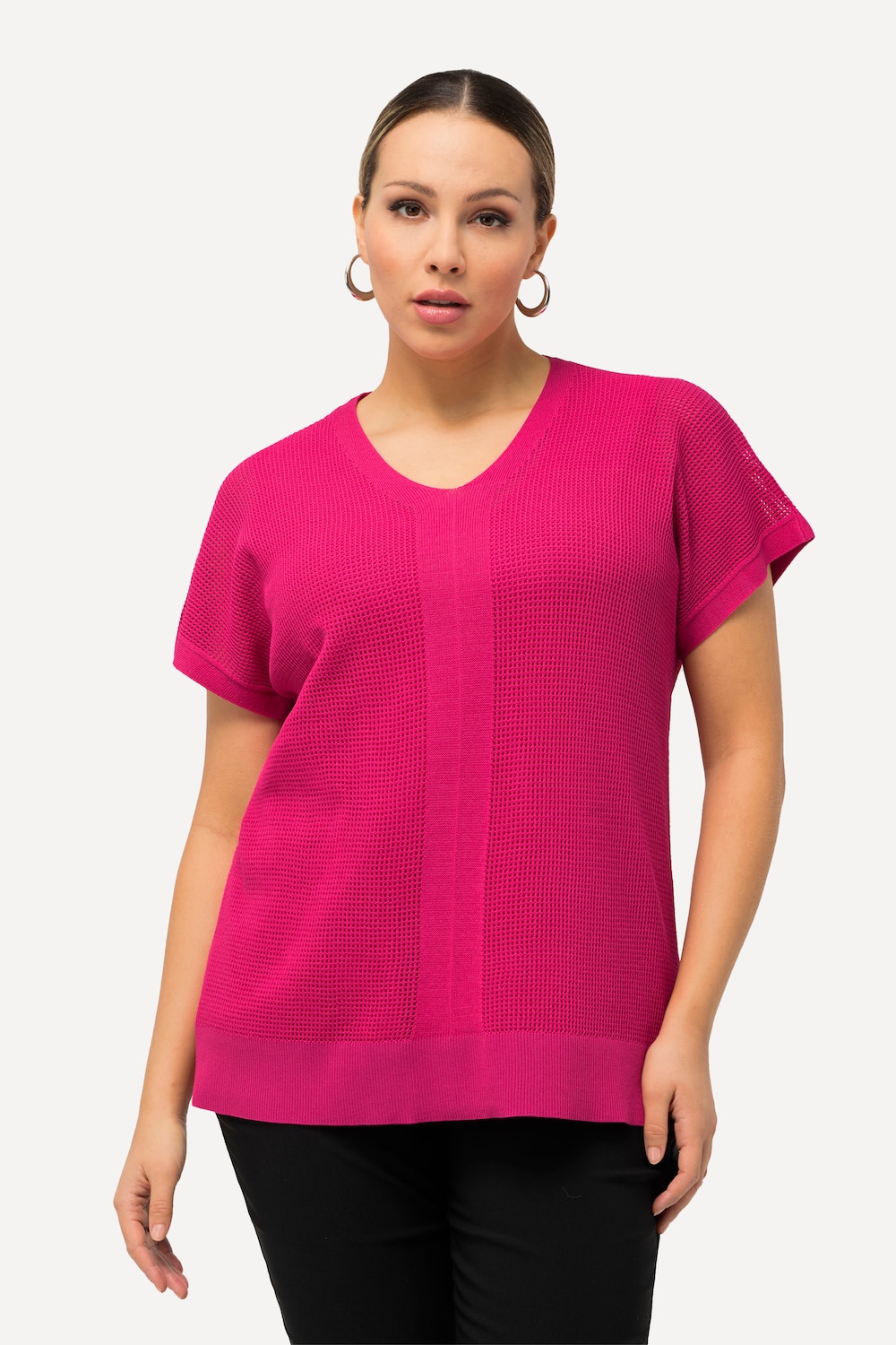 Große Größen Pullover, Damen, rosa, Größe: 50/52, Viskose/Synthetische Fasern/Polyester, Ulla Popken