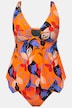 Tankini med bladmønster, bløde skåle, justerbare stropper. Recycled materiale