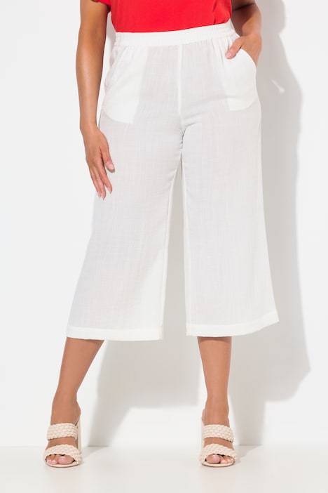 Jupe-culotte longueur mollet, jambe large et taille élastique