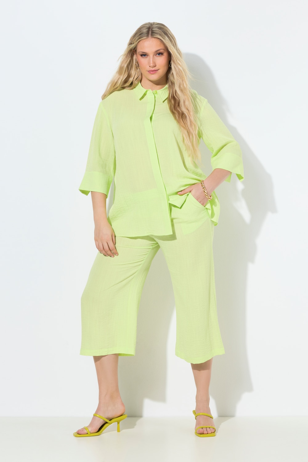 Culotte, wadenlang, weites Bein, Elastikbund