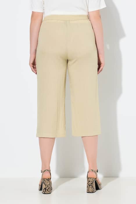 Culotte, wadenlang, weites Bein, Elastikbund