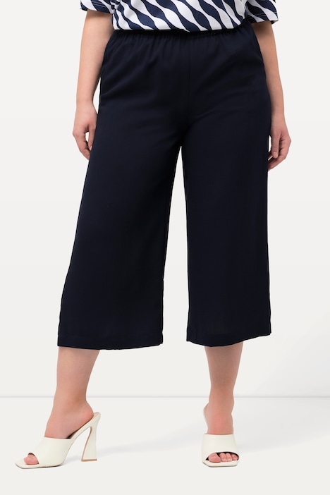 Jupe-culotte longueur mollet, jambe large et taille élastique