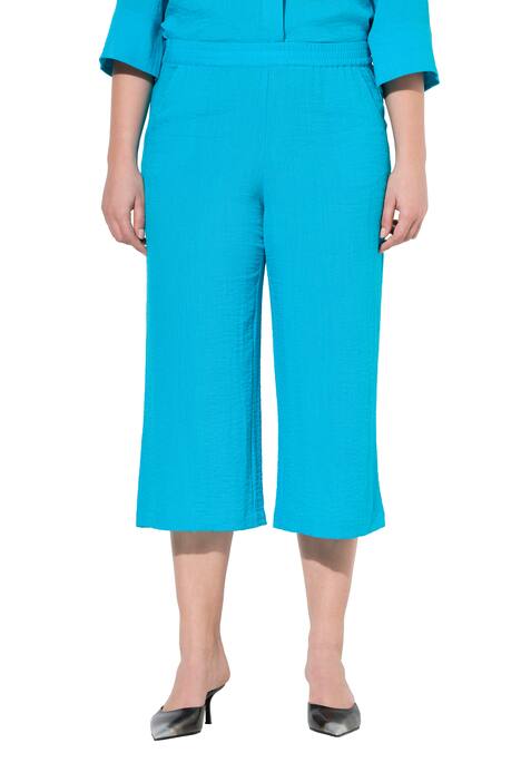 Široké kalhoty, délka k lýtkům, široké nohavice, elastický pas