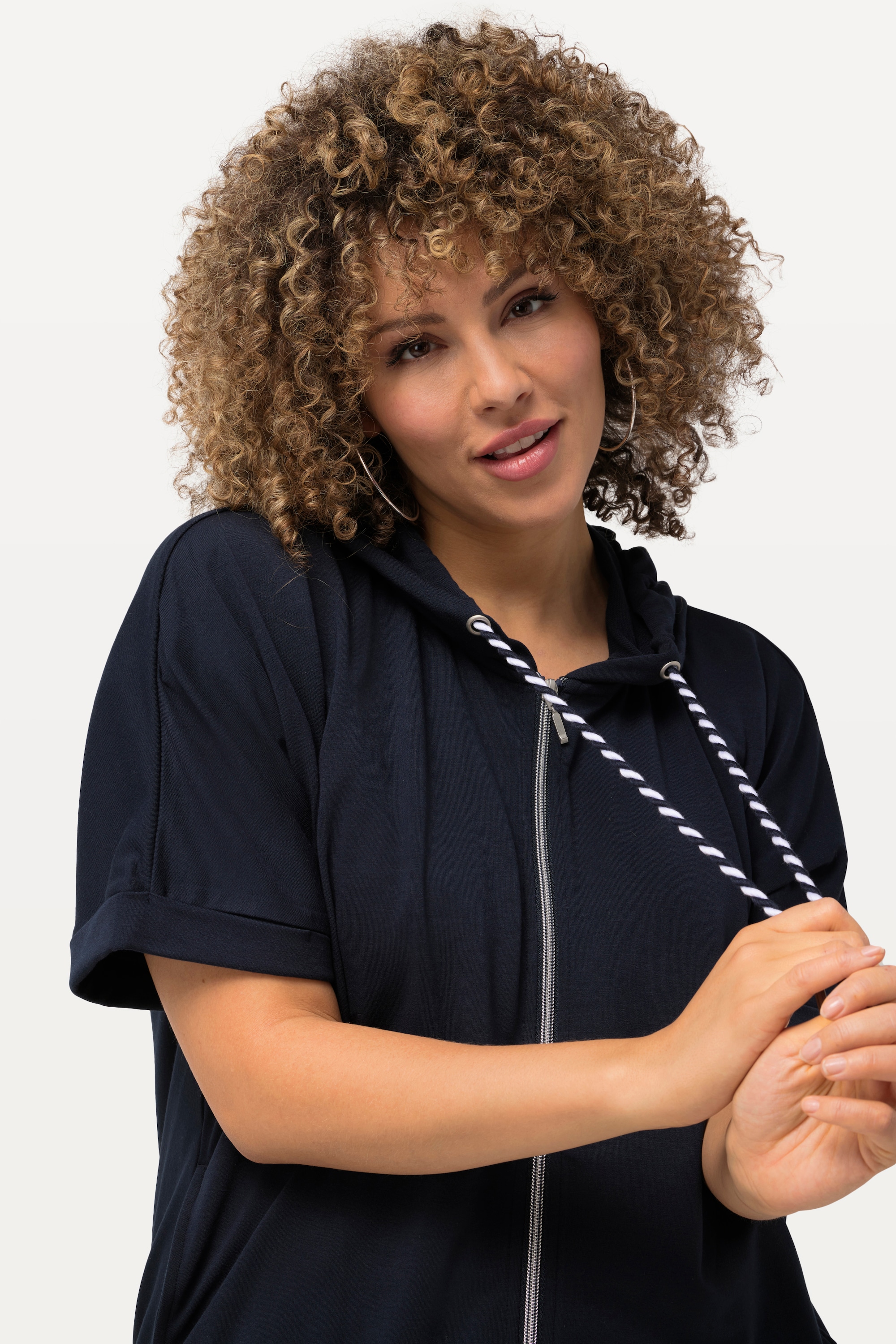Ulla Popken Damen große Größen Hoodie Jacke Oversized Kapuze