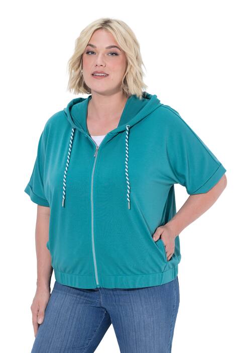 Bunda s kapucí, oversize, elastický lem