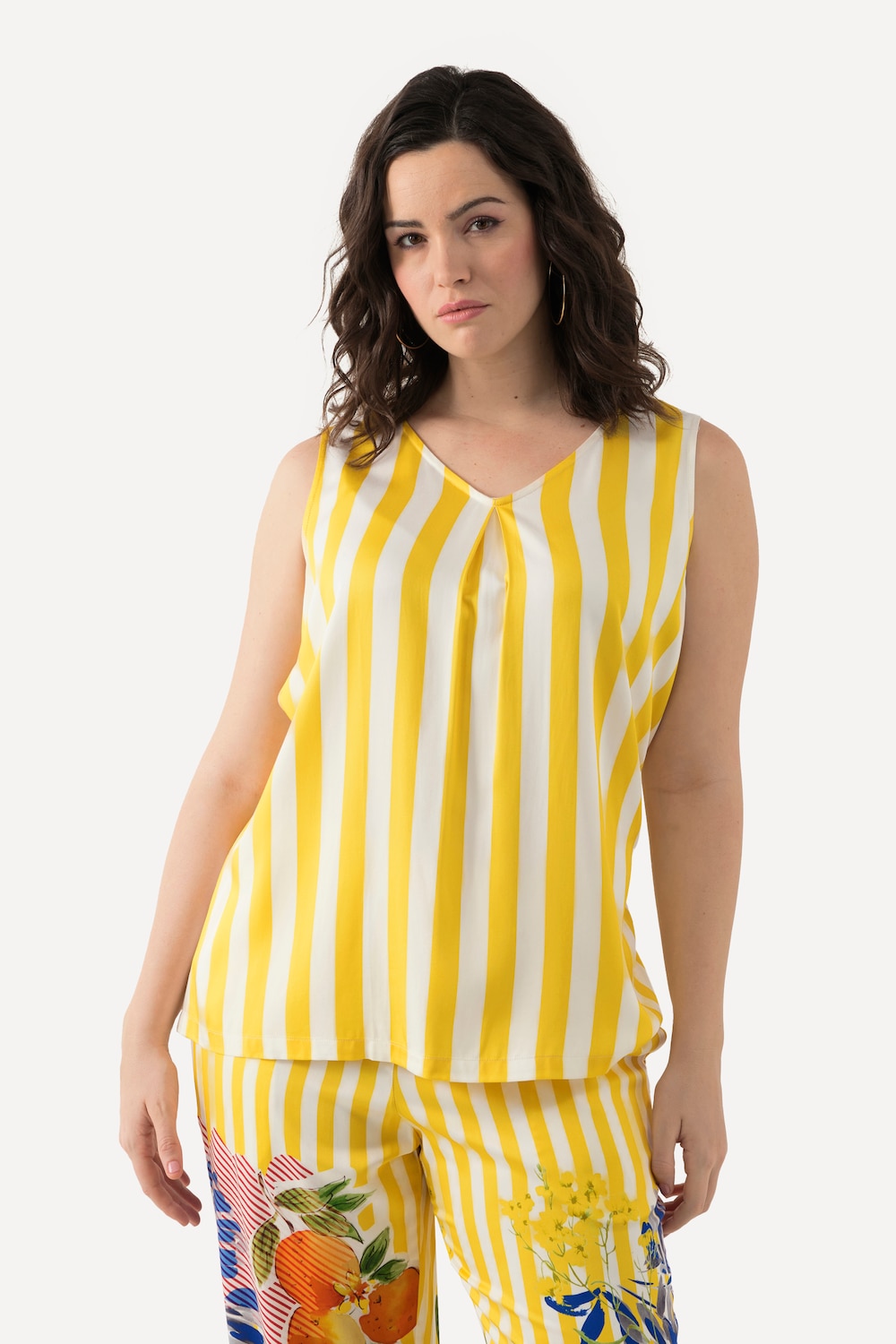 Große Größen Blusentop, Damen, gelb, Größe: 42/44, Viskose, Ulla Popken