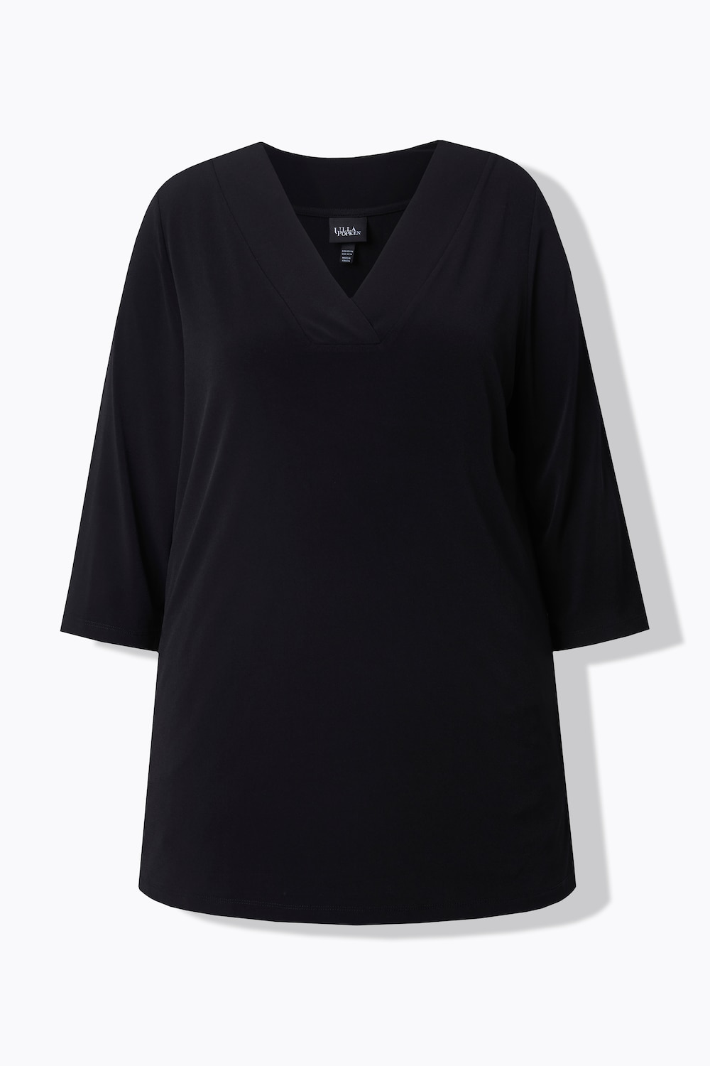 Stora storlekar Lång topp, Dam, svart, storlek: 58/60, Polyester, Ulla Popken