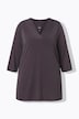 Longshirt, A-Linie, V-Ausschnitt, 3/4-Ärmel