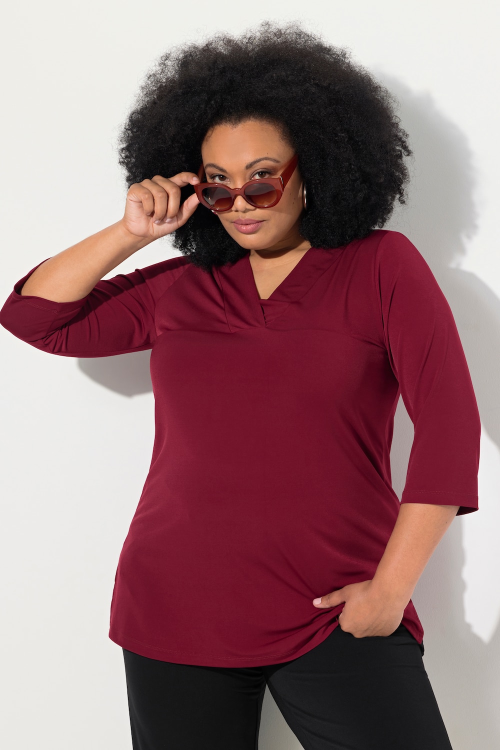 Große Größen Longshirt, Damen, rot, Größe: 58/60, Polyester, Ulla Popken