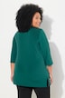 Matte Jersey V-Neck Swing Vented Three Quarter Sleeve Tunic