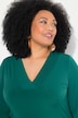 Matte Jersey V-Neck Swing Vented Three Quarter Sleeve Tunic