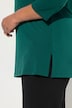Matte Jersey V-Neck Swing Vented Three Quarter Sleeve Tunic
