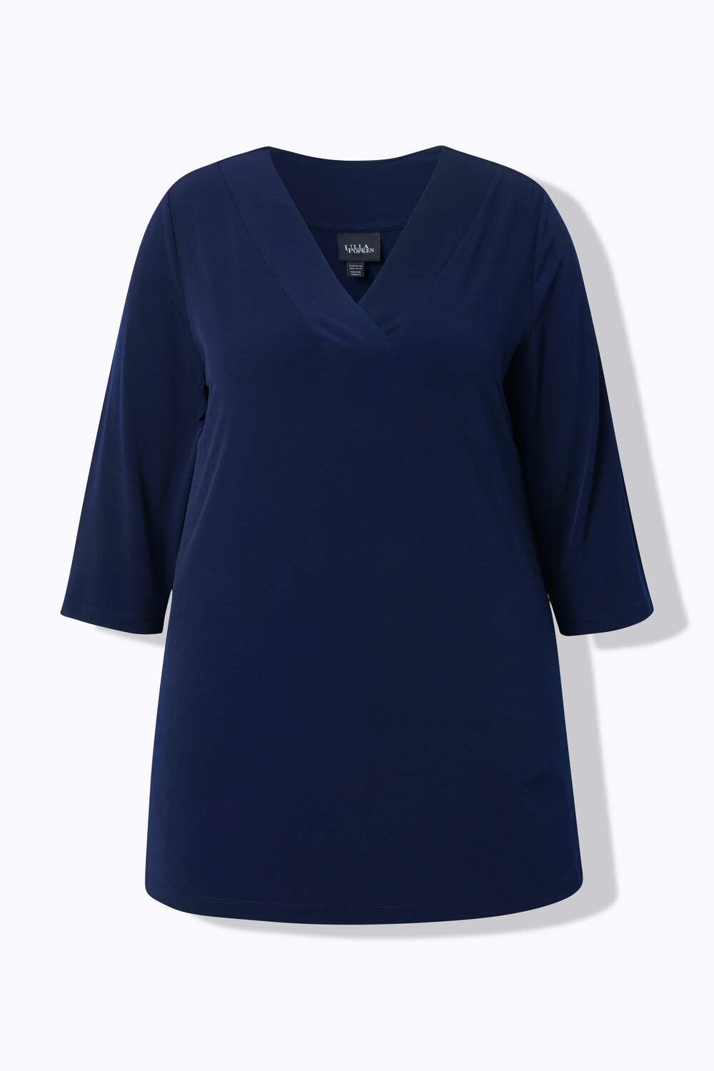 Stora storlekar Lång topp, Dam, blå, storlek: 54/56, Polyester, Ulla Popken