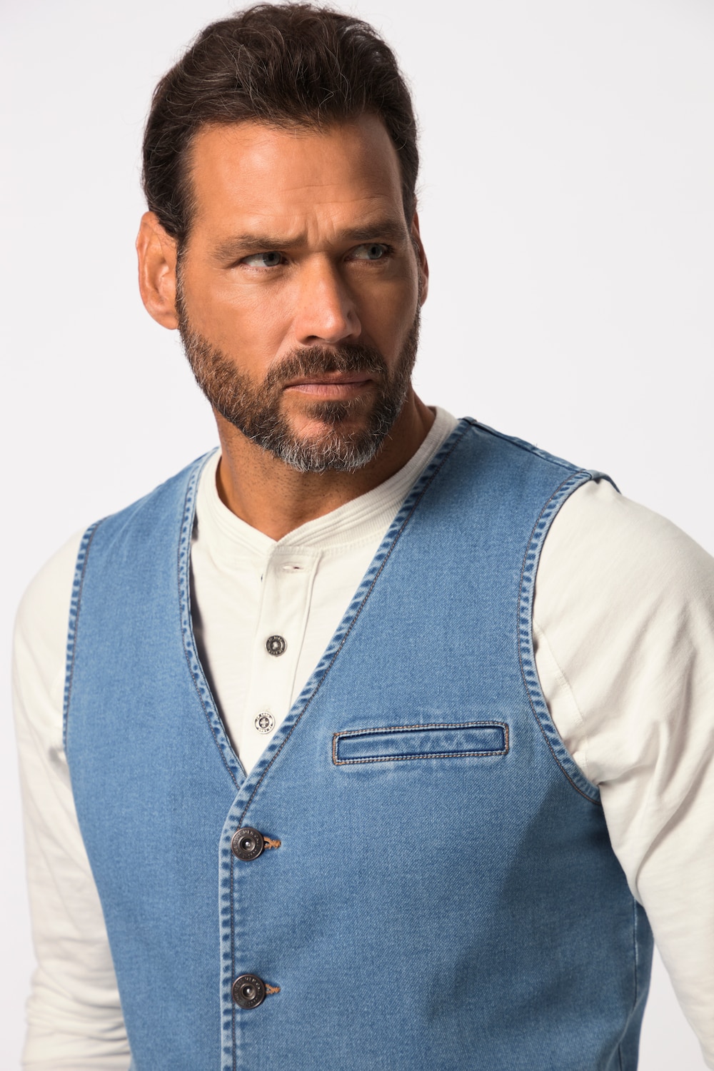 Stora storlekar Jeansväst FLEXNAMIC®, Her, blå, storlek: 7XL, Bomull/Polyester, JP1880