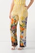 Pantalón, naranjas, rayas, pernera ancha, cintura confortable