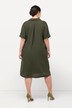 Sukienka mini, oversize, kołnierz koszulowy, dekolt w serek, rękaw 1/2