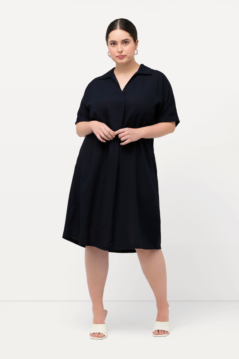 Grote Maten Mini-jurk, Dames, blauw, Maat: 50/52, Viscose/Synthetische vezels, Ulla Popken