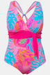 Badedragt, nenprint, pyntebånd, softcups, halterneck-look
