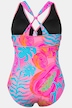 Badedragt, nenprint, pyntebånd, softcups, halterneck-look
