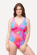 Badedragt, nenprint, pyntebånd, softcups, halterneck-look