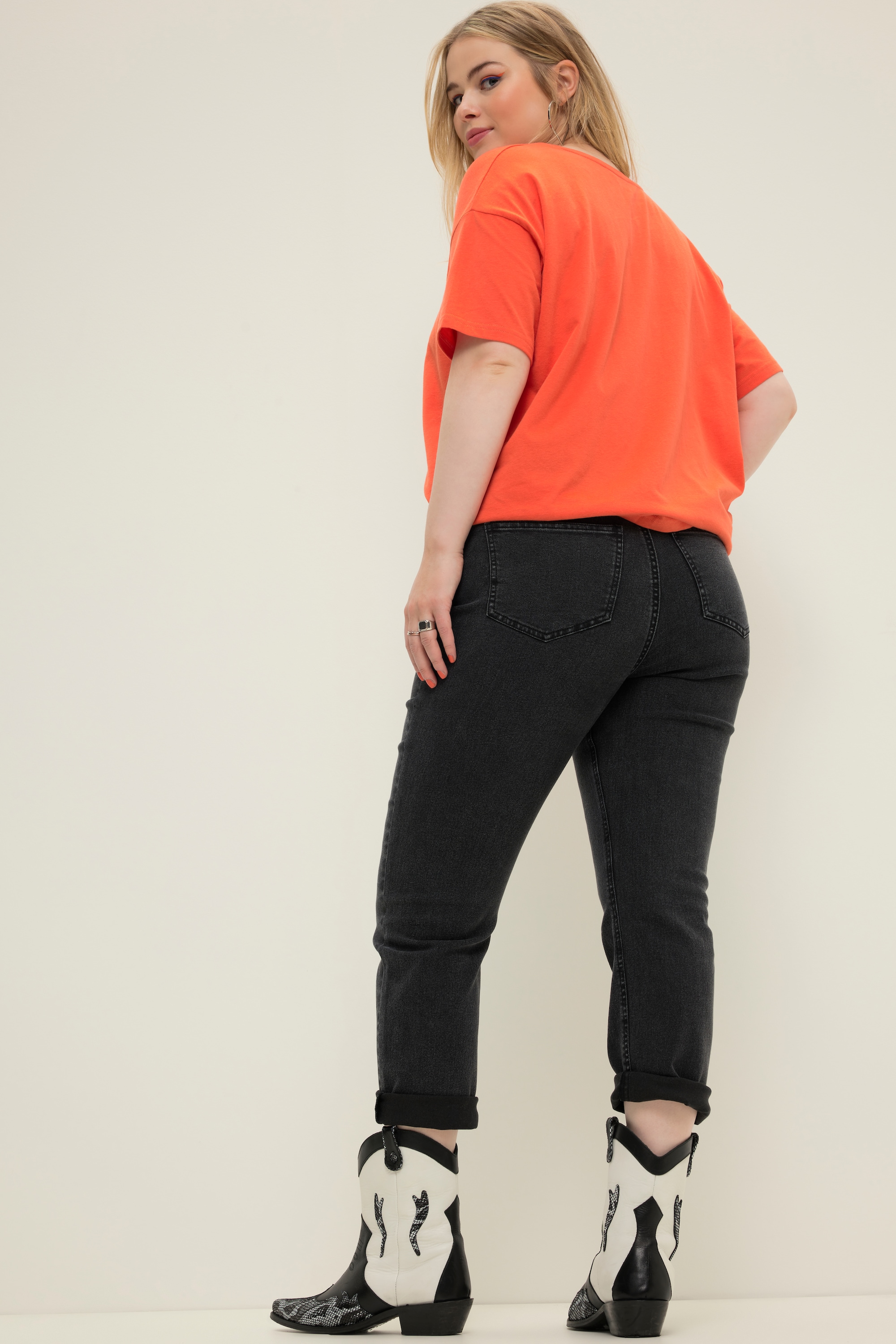 Studio Untold Damen große Größen Mom Jeans sichtbarer Anzug Bund 5 Pocket 827665