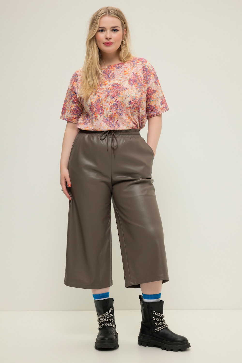 Große Größen Culottes, Damen, braun, Größe: 52, Polyester/Synthetische Fasern, Studio Untold