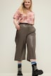 Culotte, wijde pijpen, imitatieleer, elastische tailleband