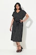 Jersey mini-jurk, structuur, V-hals, mouwloos