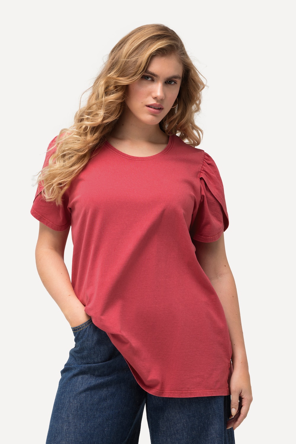 Grote Maten t-shirt, Dames, roze, Maat: 50/52, Katoen, Ulla Popken