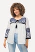 Chaqueta tipo blusa, flecos, línea A, cuello redondo, manga 3/4