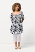 Gerimpelde blouse, A-lijn, carréhals, korte mouw