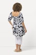 Gerimpelde blouse, A-lijn, carréhals, korte mouw