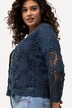 Strickjacke, Musterstrick, V-Ausschnitt, 3/4-Arm