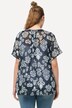 Bluzka, krój trapezowy, ozdobna plisa, tunikowy dekolt, rękaw 1/2
