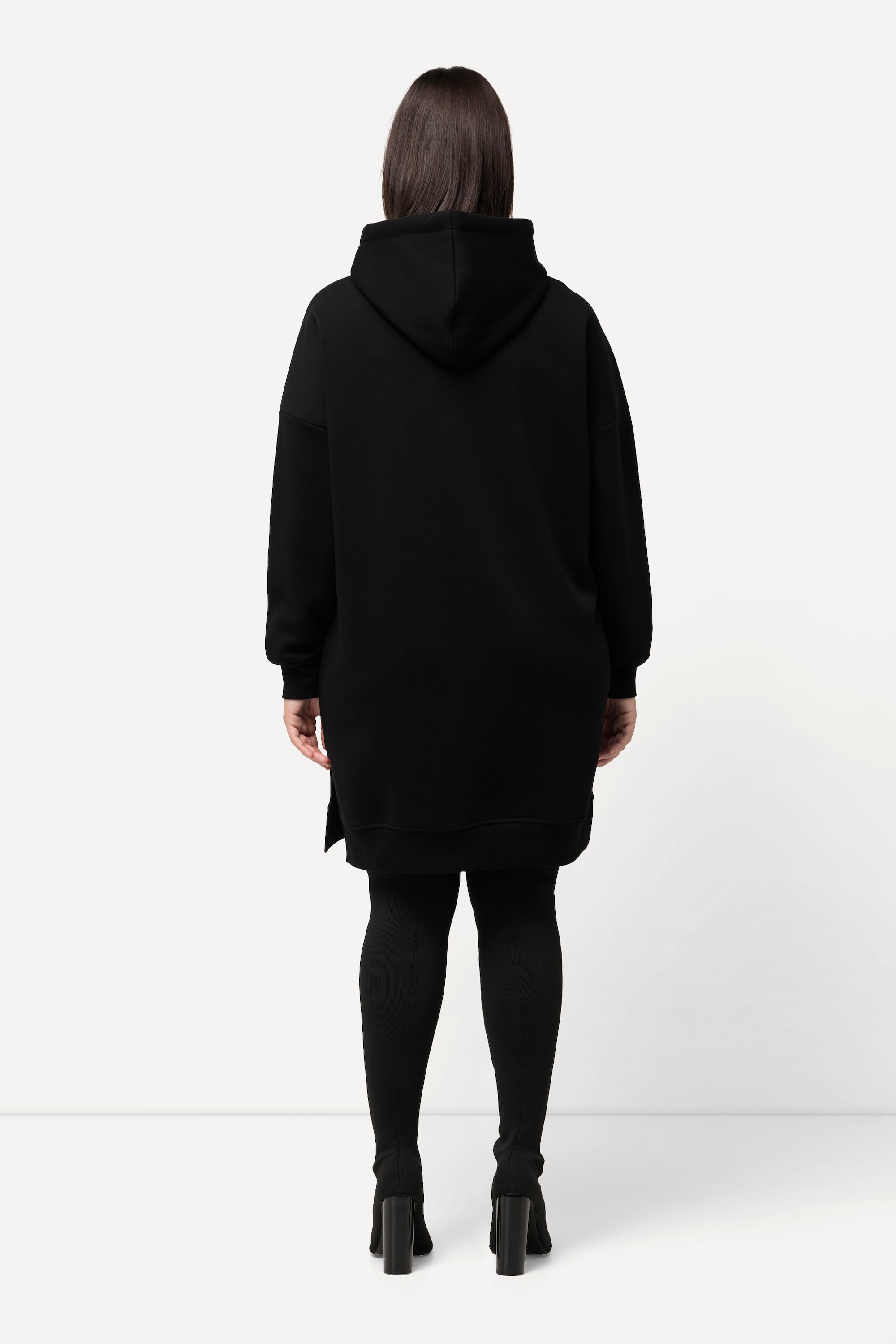 Ulla Popken Damen große Größen Sweatkleid Oversized Kapuze Langarm