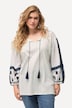 Blouse, borduurwerk, tuniekhals, lange mouwen