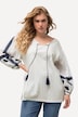 Blouse, borduurwerk, tuniekhals, lange mouwen