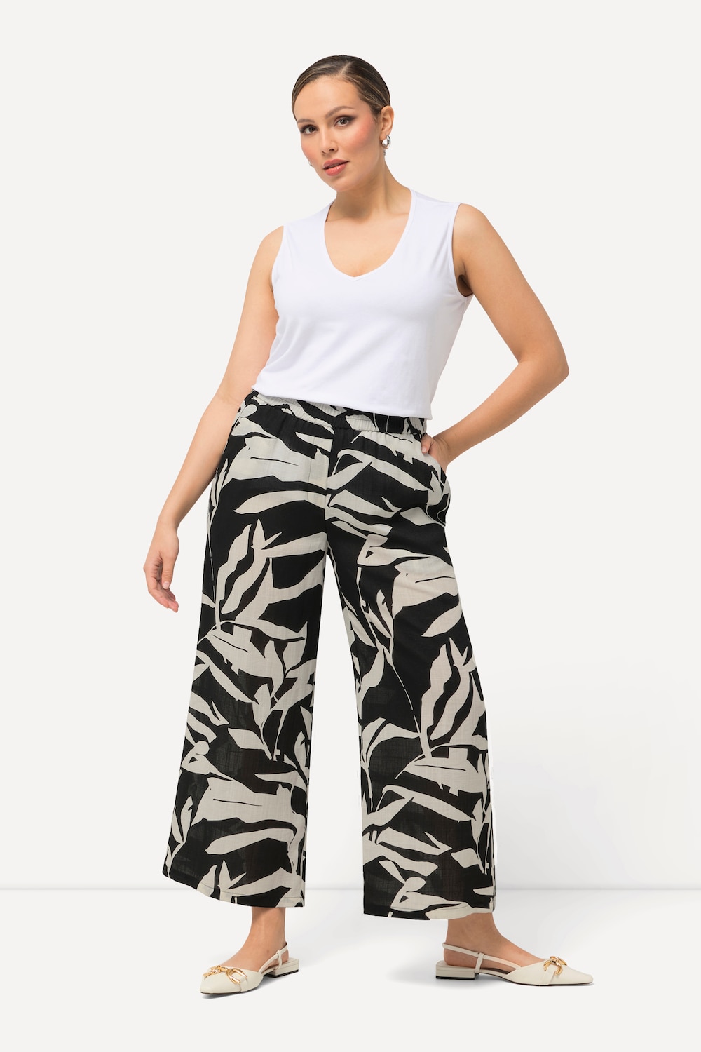 Grote Maten Broek, Dames, zwart, Maat: 44, Viscose/Synthetische vezels, Ulla Popken