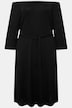 Midikleid, Strukturjersey, schulterfrei, 3/4-Arm