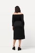 Midikleid, Strukturjersey, schulterfrei, 3/4-Arm