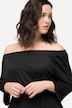 Midikleid, Strukturjersey, schulterfrei, 3/4-Arm