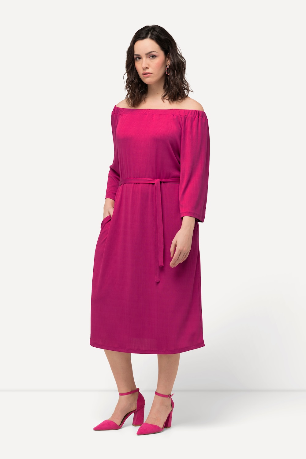 Große Größen Midikleid, Damen, rosa, Größe: 58/60, Polyester, Ulla Popken
