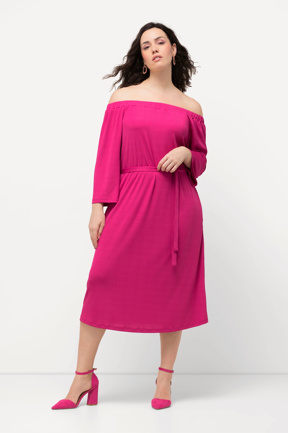 Große Größen Midikleid, Damen, rosa, Größe: 42/44, Polyester, Ulla Popken