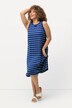 Sukienka midi, dżersej prążkowany, krój trapezowy, okrągły dekolt, bez rękawów